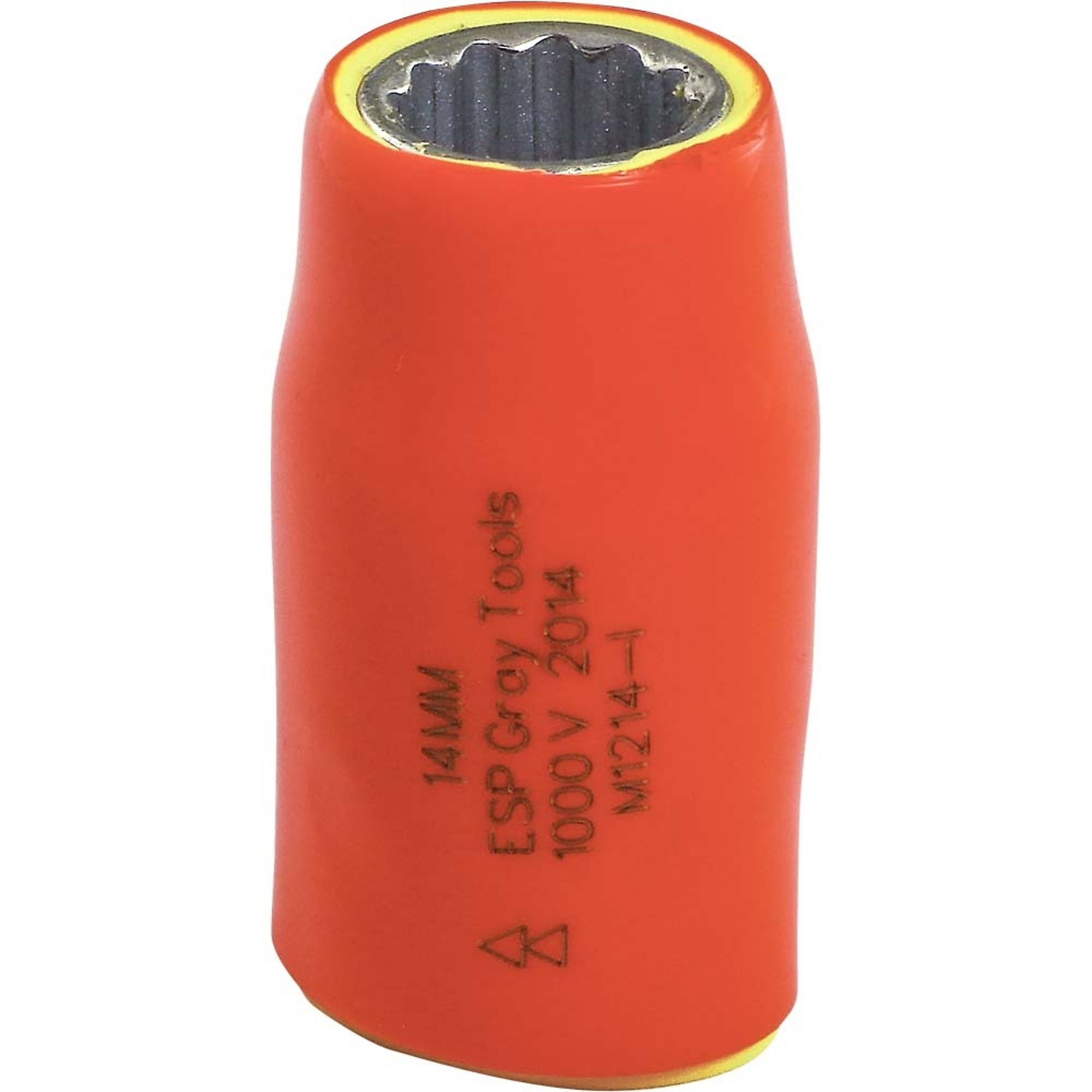 Gray Tools 14mm X 1/2" Drive, 12 Point Standard Length Socket, 1000V Insulated